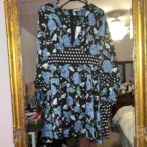 Floral and polka dot dress